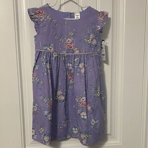 Floral Print Metallic Babydoll Dress